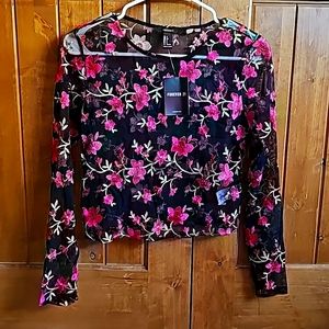 NWTS Forever 21 Sheer long sleeve pull over